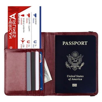 066F Соединенные Штаты Америки, США, RFID мужской кошелек, чехол для паспорта, держатель