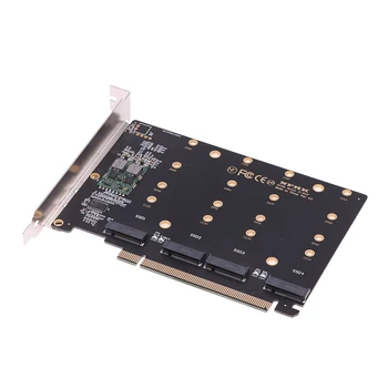 1 Комплект 4-портового устройства M.2 NVMe SSD для преобразования жесткого диска в PCIE X16M с ключом, карта расширения считывателя, скорость передачи данных 4x32 Гбит/с (PH44)