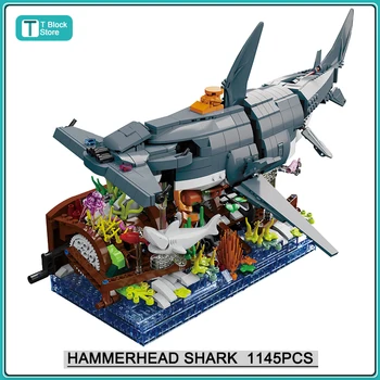 1145 шт. Оригинальная Креативная Бионическая Техника Серии Hammerhead Shark Строительные Блоки Кирпичи Мальчики DIY Развивающие Игрушки для Детей Подарки
