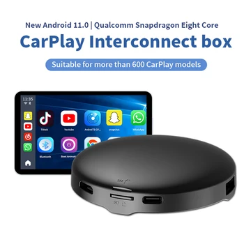 128 Г/ 64 Г CarPlay AI Box Android 11.0 CarPlay, Поддержка беспроводного CarPlay, Беспроводной Android Auto, YouTube, Netflix, Скачать приложение