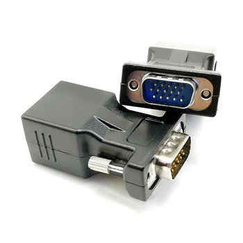 15-контактный разъем VGA для RJ-45 с разъемом VGA RGB HDB Удлинитель для локальной сети CAT5 CAT6 RJ45 Сетевой кабель Ethernet-адаптер