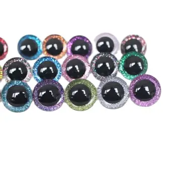 20 штук -N18-9-12-14-16-20-24-30- 35 мм 3D прозрачные блестящие игрушечные глазки + блестящая ткань + шайба для плюшевой игрушки 