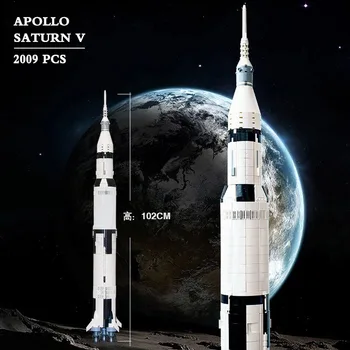 2009 ШТ Apollo Saturn V Строительные Блоки Кирпичи Модель На День Рождения Рождественские подарки Игрушки Совместимы 21309 92176 37003