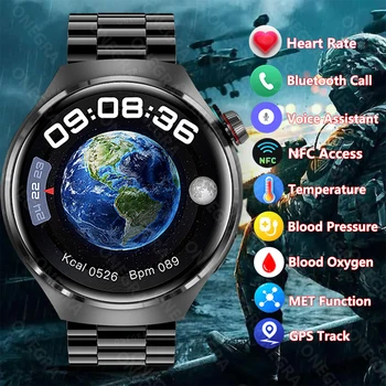 2023 Новые смарт-часы с функцией вызова по NFC Bluetooth Для мужчин, GPS, часы с функцией измерения артериального давления, кислорода в крови, смарт-часы для Huawei Xiaomi