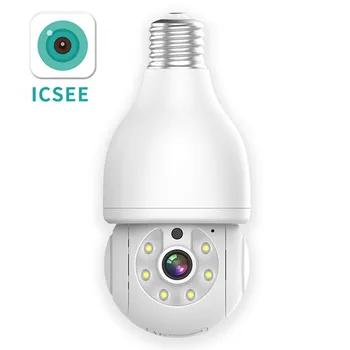 3MP 1296P iCSee APP E27 Лампа Головное Гнездо PTZ IP-камера Полноцветный Искусственный Интеллект Обнаружение Гуманоидов Домашняя Безопасность CCTV Радионяня