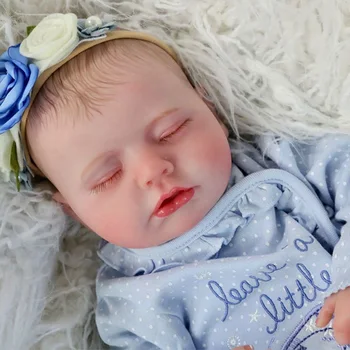 45 см Кукла Реборн Новорожденный Спящий ребенок 3D Кожа, многослойная роспись видимых Вен, Высококачественная коллекционная художественная кукла