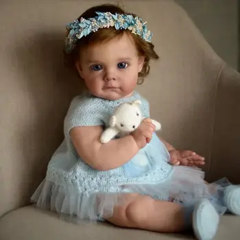 60 см возрожденный малыш Мэгги девочка кукла 3D краска кожа ткань тело силиконовая возрожденная кукла высокого качества игрушки ручной работы подарок