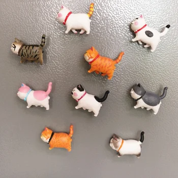 9 ШТ. магнит на холодильник серии Lovely Cat, 3D магнит с котом, украшение для дома, креативный подарок, наклейка с животными на холодильник