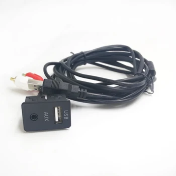 Biurlink 100 см Универсальный автомобильный AUX USB/2RCA USB панельный порт Адаптер для зарядки для Toyota Collora Camry для Mitsubishi
