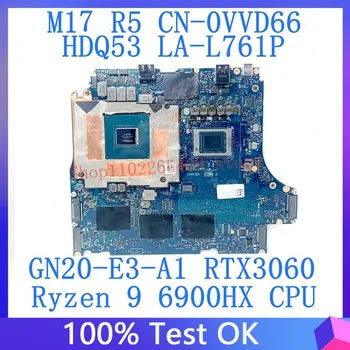 CN-0VVD66 0VVD66 VVD66 Для DELL G15 Материнская плата ноутбука LA-L761P С процессором Ryzen 9 6900HX GN20-E3-A1 RTX3060 100% Протестирована в хорошем состоянии
