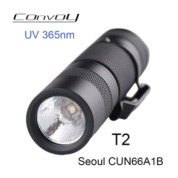 Convoy T2 с Ультрафиолетовым фонарем UV 365nm Linterna Mini Lantern AA Flash Torch Light Лампа Обнаружения флуоресцентного агента