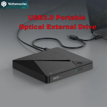 DVD-привод Yottamaster USB 3.0 Type C, Драйвер для записи компакт-дисков, Высокоскоростной Рекордер для чтения-записи, Устройство чтения TF/SD-карт, Внешний проигрыватель DVD-RW
