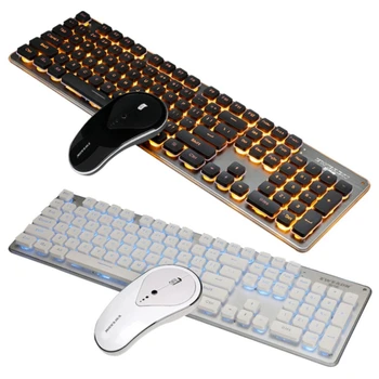 E65A Беспроводная Клавиатура с 104 клавишами, Комбинированная мышь, Подключи и играй, Энергосбережение, 1600 точек на дюйм, подарок для девочек, Бесшумная Эргономичная