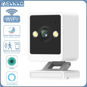 EVKVO 3MP WIFI Мини-камера с функцией обнаружения движения, радионяня для дома, Камера видеонаблюдения iCSee Alexa