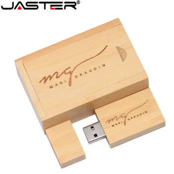 JASTER USB 2.0 деревянный маленький квадратный блок USB + КОРОБКА Флэш-накопитель 64 ГБ 32 ГБ 16 ГБ 4 ГБ Карта памяти подарки для фотографий 1 шт. бесплатный логотип