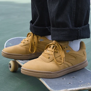 Joiints/ Мужские желтые кроссовки, замшевая обувь для скейтборда, износостойкие повседневные кроссовки, удобные теннисные для зимы
