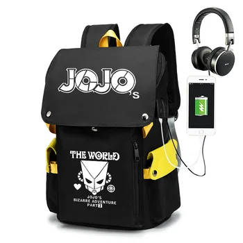 JoJo's Bizarre Adventure Школьный рюкзак для девочек и мальчиков, Большой дорожный рюкзак, Оксфордские школьные сумки для подростков, аниме, сумка для книг