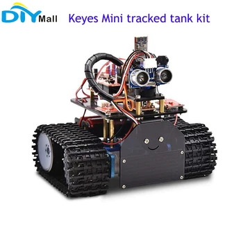 Keyes Mini Tank Smart Car Kit для Arduino ПАРОВОЙ Гусеничный Автомобиль с Обходом препятствий ИК-Пульт Дистанционного Управления BT Control Light Следующий