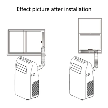 M2EE Портативный Прочный пластиковый Набор адаптеров для окна кондиционера, Соединитель для выхлопного шланга/трубки, уплотнитель для окна, простота в использовании и установке