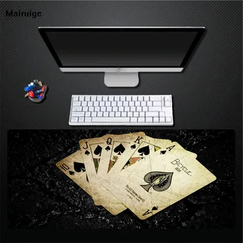 Mairuige Hot Black Poker Не выцветает Игровой Удобный коврик для мыши Лучшая клавиатура для игроков Резиновая накладка с прочным фиксирующим краем