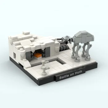 MOC-27239 Битва на Хоте-Микроархитектурная эхо-база с Моделью строительного блока AT-AT, Сращенная Игрушка-головоломка, Подарок для детей