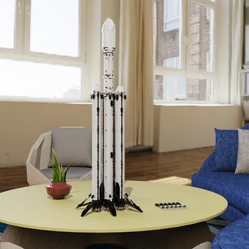 MOC-75766 SpaceXS Falcon Heavy Ракета Сатурн V Масштаб Космического Корабля Строительные Блоки Набор Идея Собрать Кирпичи Игрушки Подарок Мальчику На День Рождения