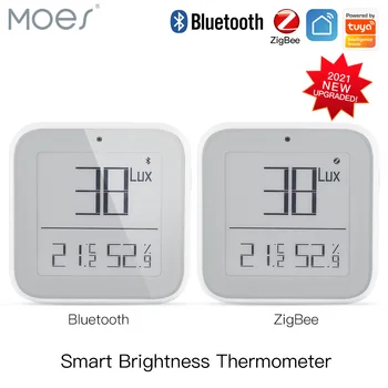 MOES Smart ZigBee Bluetooth Сетчатый Термометр Яркости Датчик Освещенности Температуры Влажности Детектор Tuya Smart App Control