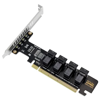 NGFF PCI-E 16X На 4 порта U.2 Разъемная карта расширения NVME SFF-8639/8643 NVME PCIE SSD Адаптер Для материнской платы SSD
