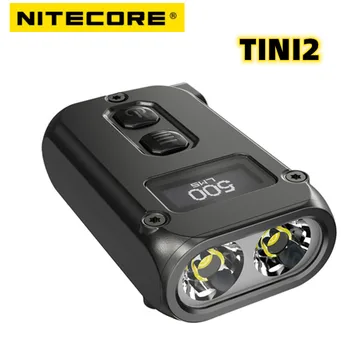 NITECORE TINI2 Мини-Фонарик USB-C Перезаряжаемый Брелок Для Ключей 500LM Умный Двухъядерный OLED EDC карманный светодиодный Фонарик Встроенный Аккумулятор