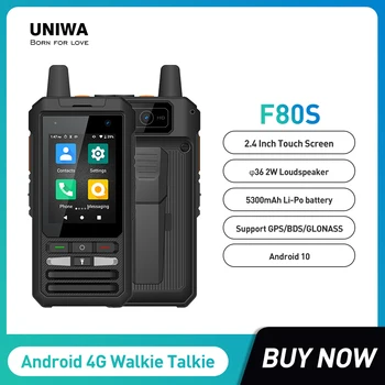 UNIWA F80S POC Портативная рация 4G Прочный телефон 1 ГБ оперативной памяти 8 ГБ ПЗУ 2,4 дюймов Android 10 Spreadtrum SL8541E четырехъядерный процессор 1,4 ГГц SOS