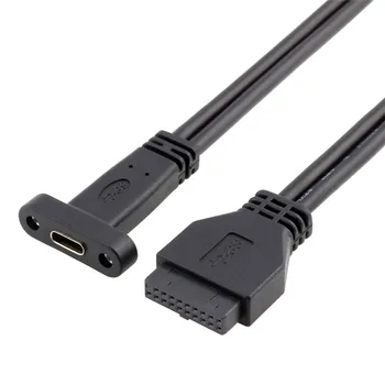USB3.0 20pin к type-C usb3.1 кабель для передачи данных USB3.0 20p кабель-адаптер USB-перегородка с винтовым кабелем 50 см