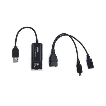 Адаптер USB 2.0 к RJ45 с адаптерным кабелем Mirco OTG USB 2.0 LAN Ethernet для Amazon Fire TV 3 или Stick GEN 2