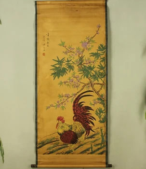 Антикварная картина традиционный китайский Большой член под деревом, картина с прокруткой, старая бумажная картина