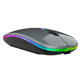Беспроводная мышь RGB, совместимая с Bluetooth, Компьютерная мышь, Бесшумная перезаряжаемая Эргономичная мышь Mause со светодиодной подсветкой, оптические мыши USB