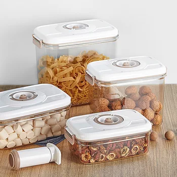 Вакуумная коробка для пищевых продуктов с насосом Пластиковые контейнеры для хранения, Квадратный вакуумный контейнер для кухонного холодильника Большой емкости