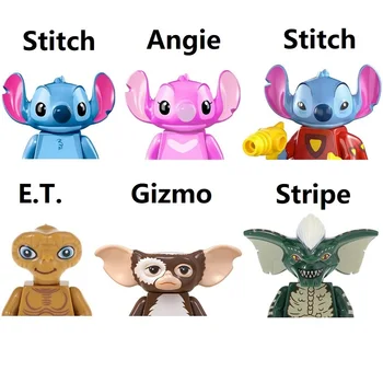 Веселая Коллекция Серии Stitch Angel Alien E.T Gizmo Stripe Строительные Блоки Мини Фигурки Игрушки