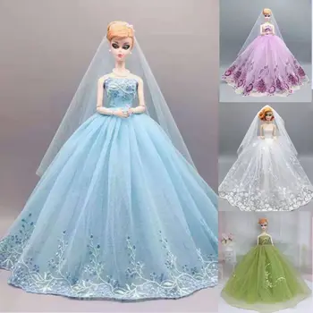 Высококачественная 11,5-дюймовая кукольная одежда, свадебные платья с цветочным рисунком для куклы Барби, платье принцессы, вечернее платье 1/6 BJD Аксессуары