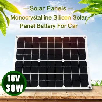 Гибкая Система Солнечных панелей Мощностью 30 Вт 18 В, Батарея USB с Двойным Выходом, Солнечная Энергия, Монокристаллический Кремний, Высокий Коэффициент преобразования