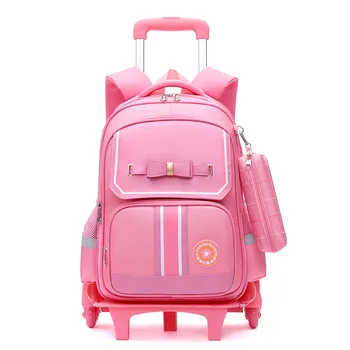 Детские школьные сумки, рюкзак на колесиках для девочек, сумка-тележка для мальчиков, студенческий детский рюкзак на колесиках, сумка-тележка