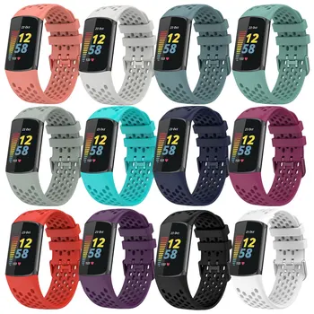 Дышащий Резиновый Ремешок Для Смарт-часов Fitbit Charge 5, Спортивный Браслет, Сменный Ремешок Для Часов Fitbit Charge5, Аксессуары