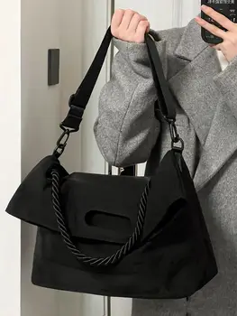 Женская сумка большой емкости, Роскошные Дизайнерские женские нейлоновые сумки-тоут, повседневные сумки-мессенджеры через плечо для женщин, черный 2023