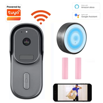 Камера для Видеодомофона Tuya Smart 1080P WiFi, Работающая с Alexa, Google Home, Водонепроницаемая камера с приложением Smart Life для обнаружения движения