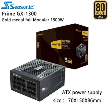 Компьютерный блок питания Seasonic Prime GX1300 ATX мощностью 850 Вт/1000 Вт/ 1300 Вт, полностью модульный, с золотой медалью, бесшумный вентилятор