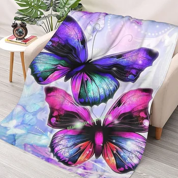 Красочные бабочки DreamscapesbyTeresa, покрывало для дивана, спальни, декоративное одеяло с 3D принтом, рождественский подарок для детей и взрослых