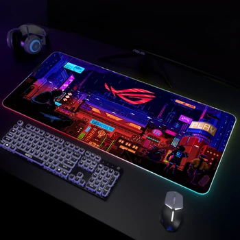 Красочный RGB Игровой коврик для мыши, Настольный коврик, светодиодный коврик для клавиатуры, Коврик для мыши для геймеров, XXL Коврик для мыши, Светящийся Коврик для мыши, Дизайнерские коврики для мыши