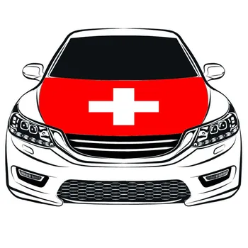 Крышка капота автомобиля с национальным флагом Швейцарии 3,3x5ft/5x7ft из 100% полиэстера, баннер на капоте автомобиля