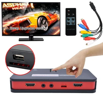 Микрофон В AV HDMI Видеозахват Карточная Игровая Приставка для XBOX PS3 PS4 TV Box Запланированная Запись На USB Флэш-диск, Прямая трансляция