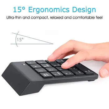 Мини беспроводная цифровая клавиатура 2,4 ГГц, цифровая клавиатура с 18 клавишами, цифровая клавиатура Pave Для ноутбука бухгалтера, портативных планшетов