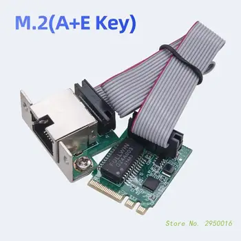 Мини-карта расширения PCIe с одним портом локальной сети M.2 A + E ключ к RTL8111E/F Гигабитному Ethernet-адаптеру 1x Сетевая карта RJ45
