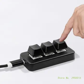 Мини-клавиатура с 3 клавишами RGB, программирующая макроклавиатура Type-C, механическая клавиатура для игр в киберспорте, планшет